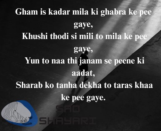 Gam bhari shayari sharab aur tanhaai ke jazbaat par